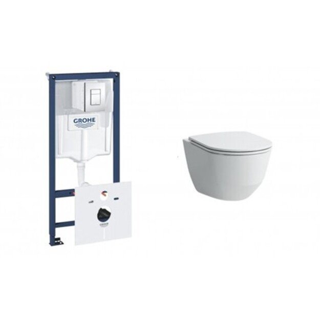 Potinkinio rėmo ir pakabinamo klozeto komplektas Grohe 38827000 + Laufen H8669570000001