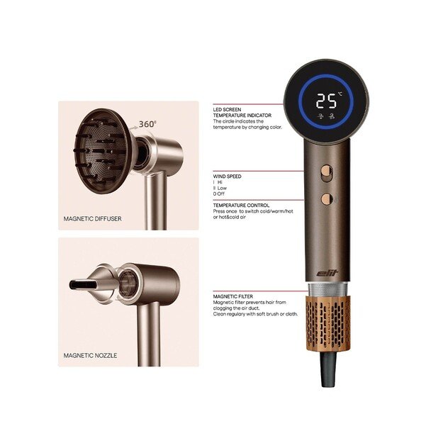 Plaukų džiovintuvas Elit BLDC AURRA lux brown 6