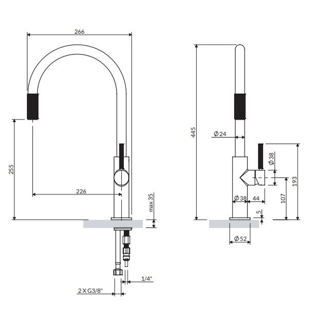 &Scaron;lifuoto vario virtuvinis mai&scaron;ytuvas su geriamojo vandens funkcija OMNIRES SWITCH SW9057-FD1CPB 3