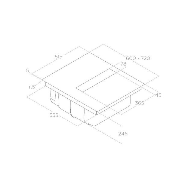 Indukcinė kaitlentė su integruotu gartraukiu ELICA NIKOLATESLA FIT BL/A/72 5
