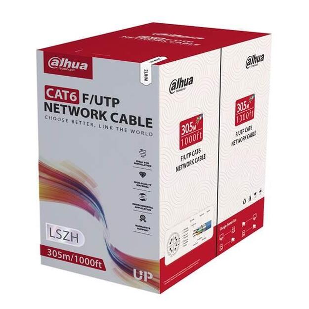 CABLE CAT6 UTP 305M WHITE/PFM923I-6FN-CD-WHITE DAHUA