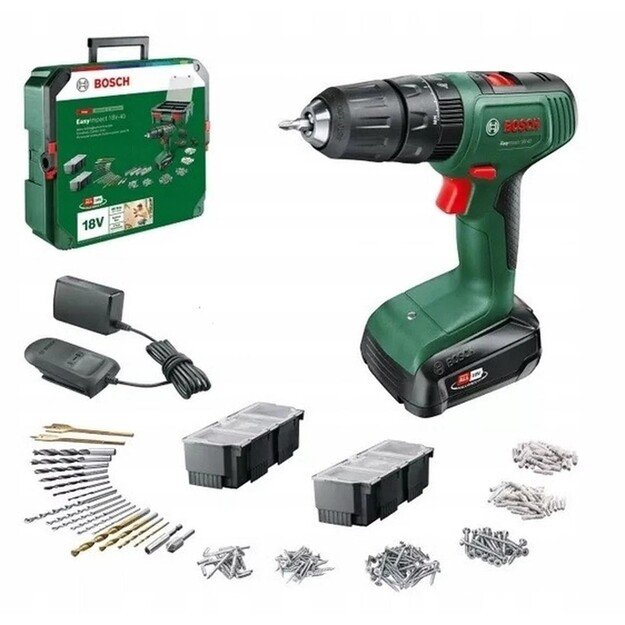 Akum.smūginis gręžtuvas Bosch EasyImpact18V-40(1x2Ah)SB, 06039D810C 1