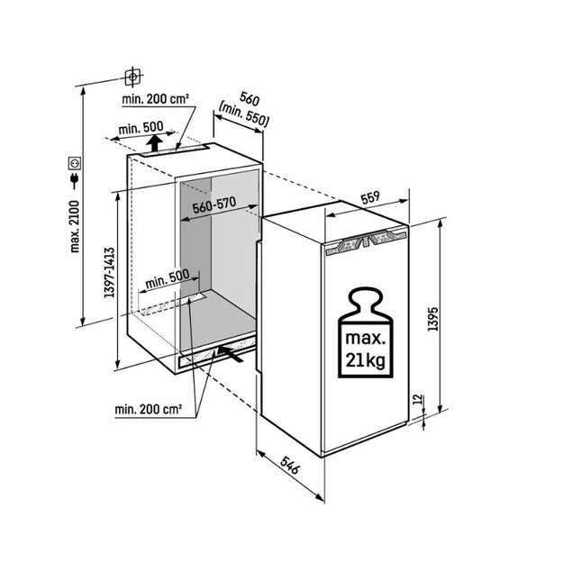 Įmontuojamas &scaron;aldytuvas Liebherr IRd 4520 Plus 2