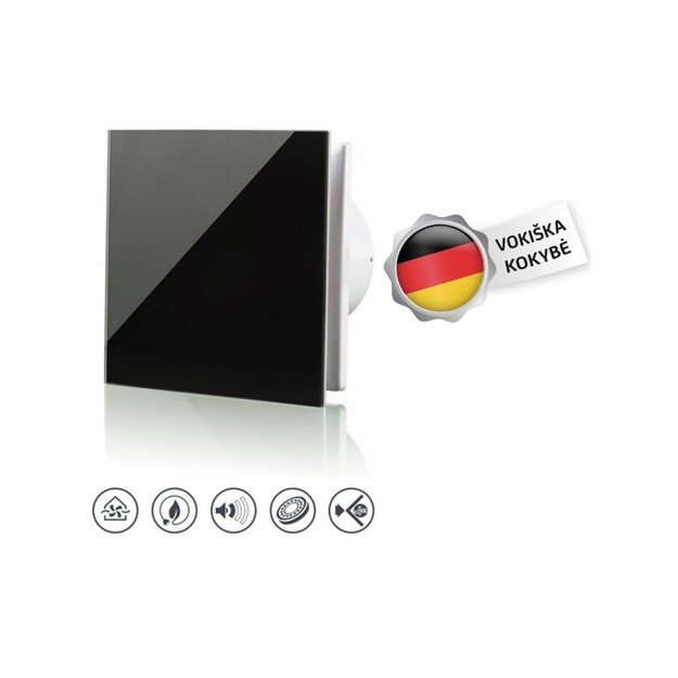 I&scaron;traukimo ventiliatorius Vlano A-125 Juodas (Paprasta komplektacija) 125, 425135470165 + 425135470