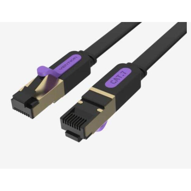 PATCH CABLE CAT.7 FLAT/10M BLACK ICABL VENTION