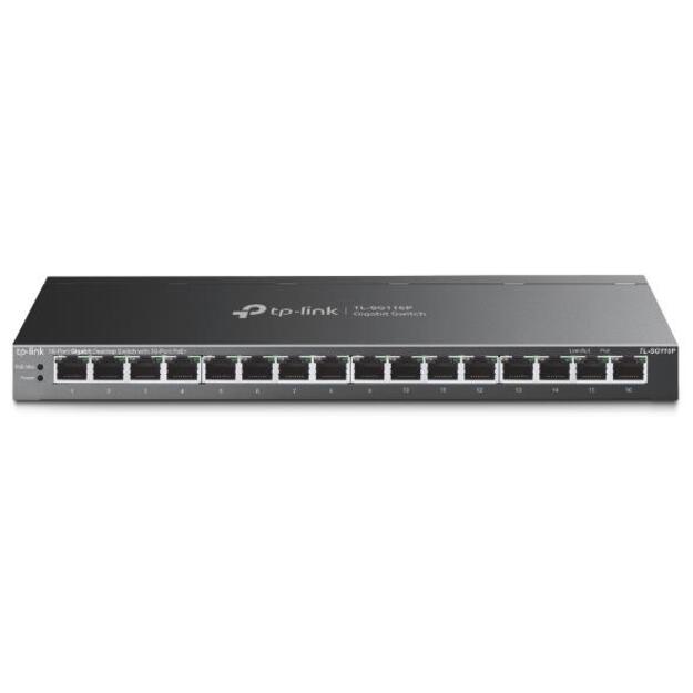 Switch|TP-LINK|Switch type Unmanaged|Stackable Yes|16xRJ-45 ports|RJ-45 Ports Type Gigabit Ethernet (10/100/1000)|16xGigabit Ethernet (copper) ports quantity|Power over Ethernet (PoE) Yes|TL-SG116P