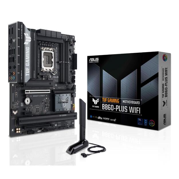 Mainboard|ASUS|Intel B860 Express|LGA1851|ATX|Memory DDR5|Memory slots 4|1xPCI-Express 4.0 1x|1xPCI-Express 4.0 16x|1xPCI-Express 5.0 16x|3xM.2|1xHDMI|1xDisplayPort|2xUSB 2.0|3xUSB 3.0|2xUSB 3.2|1xUSB-C|1xOptical S/PDIF|1xRJ45|5xAudio port|TUFGAMINGB860-P