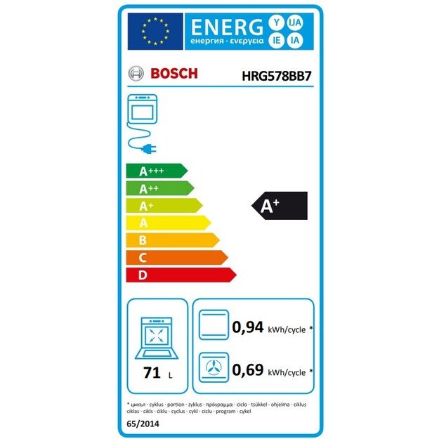 Įmontuojama orkaitė su papildomų garų funkcija Bosch HRG578BB7 1