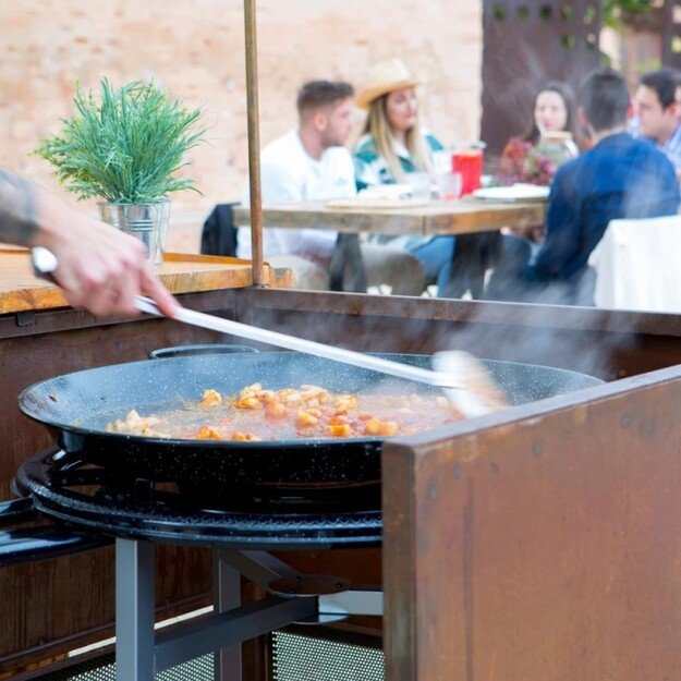 Paella keptuvės poliruotas plienas 22cm : Dydis - 55cm