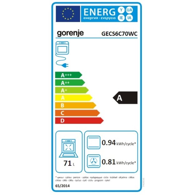 Viryklė GORENJE GECS6C70WC