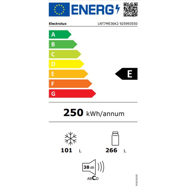 Šaldytuvas ELECTROLUX LNT7ME36K2