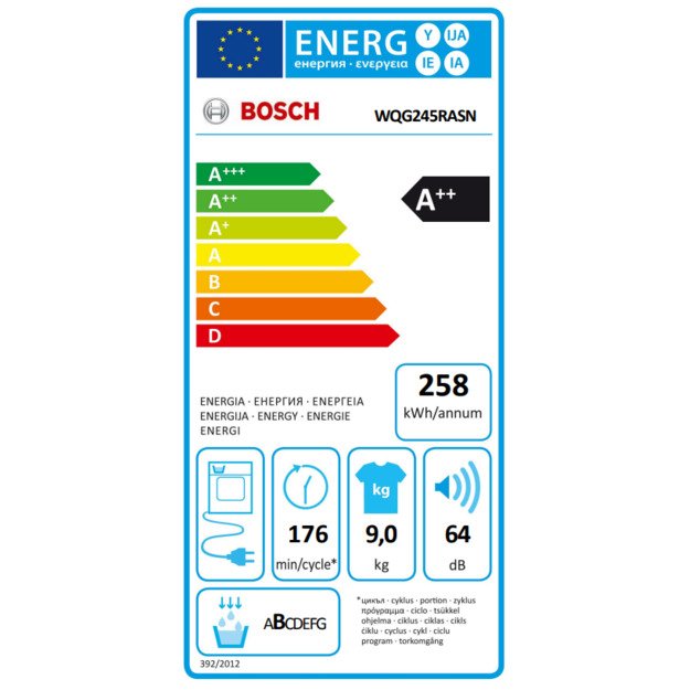 Džiovyklė BOSCH WQG245RASN