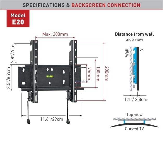 Laikiklis BARKAN E20.B 37&34 LCD