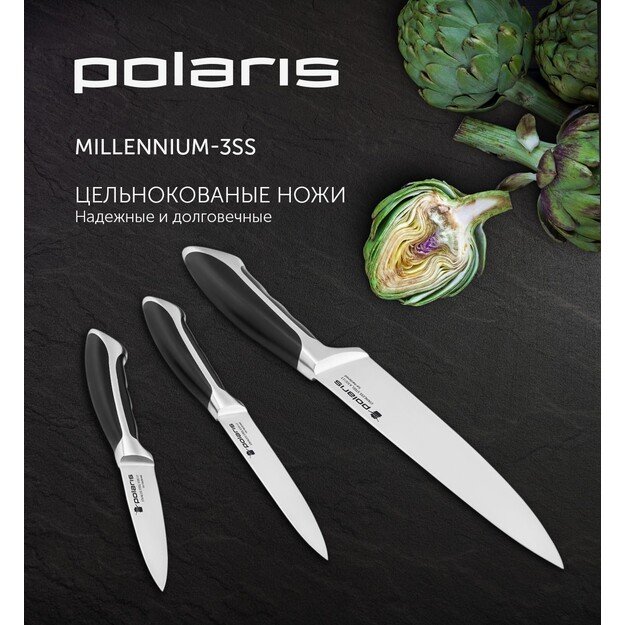 Peilių rinkinys Polaris Millennium-3SS stainless steel, 3 vnt.