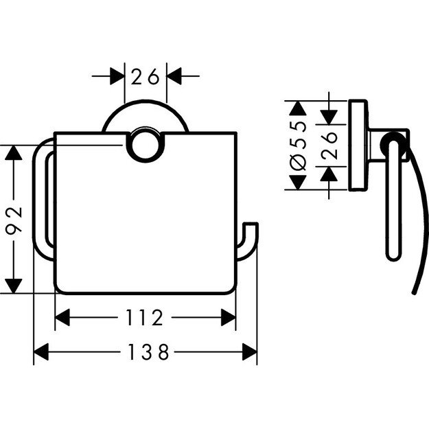 Tualetinio popieriaus laikiklis Hansgrohe Logis Universal 41723000