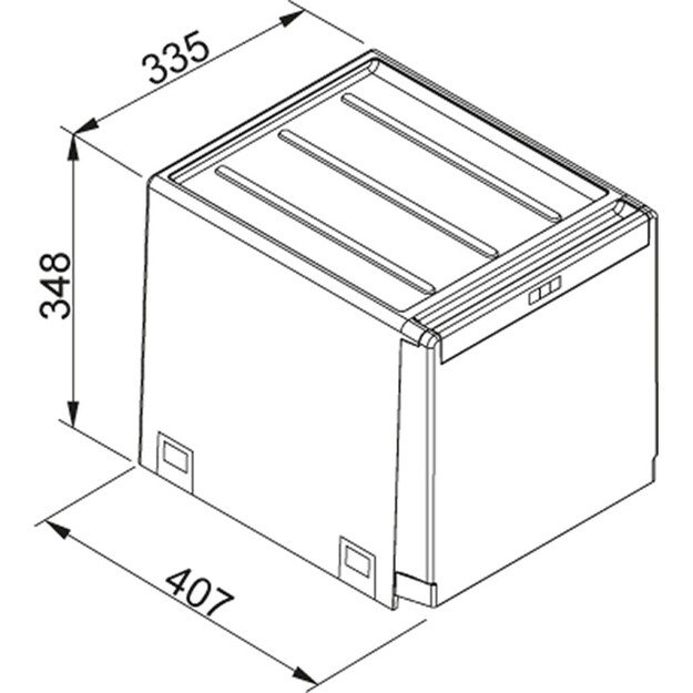 Šiukšliadėžė FRANKE Cube 40, automatinis atidarymas, 2x14l, 134.0039.332