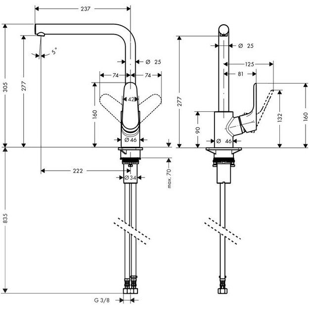 Maišytuvas Hansgrohe Focus 280, 31817000