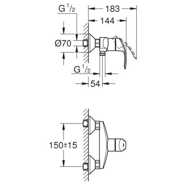 Dušo maišytuvas Grohe Eurosmart 33555002