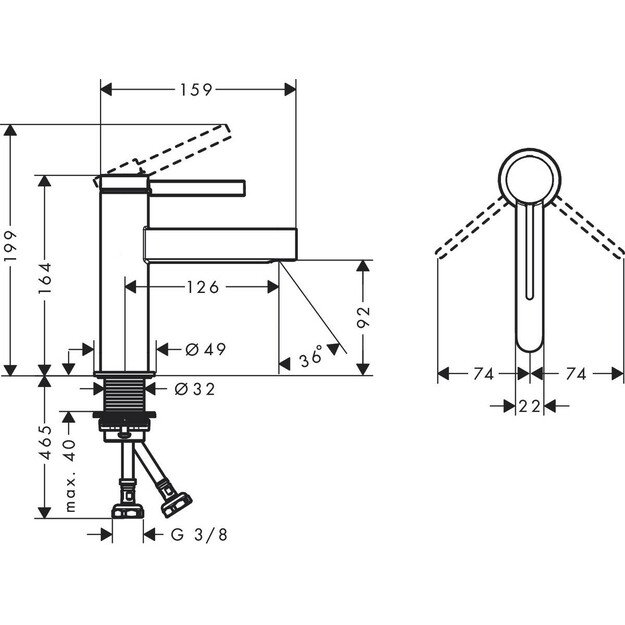 Praustuvo maišytuvas Hansgrohe Finoris 76010000, chromo