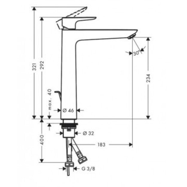 Praustuvo maišytuvas Hansgrohe 71717670, juodas matinis