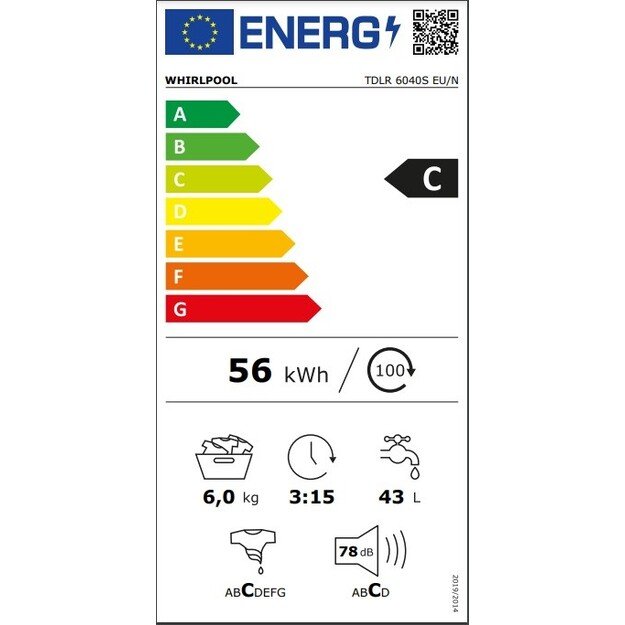 Skalbimo mašina Whirlpool TDLR 6040S EU/N