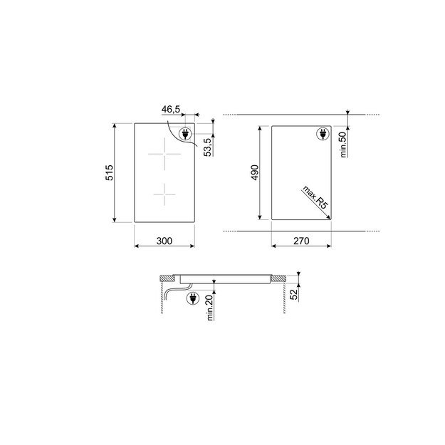 Indukcinė kaitlentė SMEG SI5322B