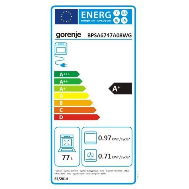 Įmontuojama orkaitė - su pirolize Gorenje BPSA6747A08WG