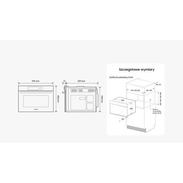 Kompaktinė orkaitė su mikrobangų funkcija Samsung NQ5B4553HBK