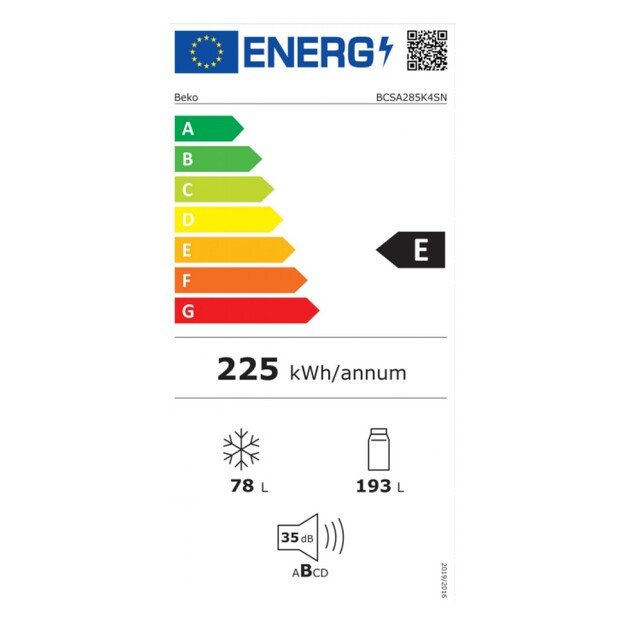 Įmontuojamas šaldytuvas Beko BCSA285K4SN