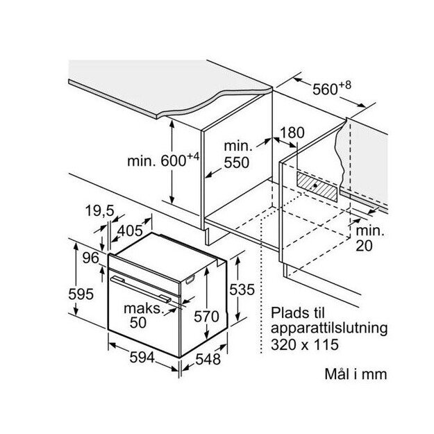 Įmontuojama orkaitė Bosch HBA171BS1S