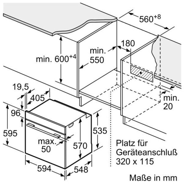 Įmontuojama orkaitė Siemens HB234A0B0