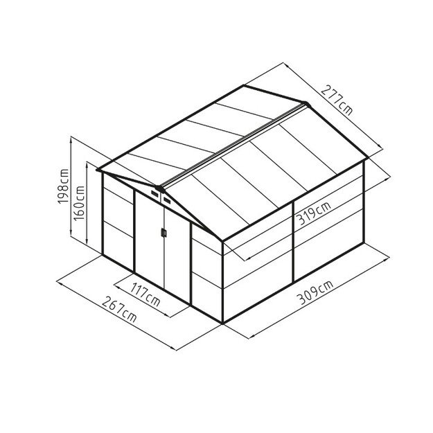 Sodo namelis G21 GAH 884 -277 x 319 cm, antracitas 63900693