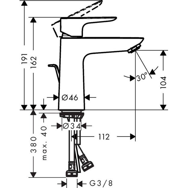 Praustuvo maišytuvas Hansgrohe Talis E 71713670