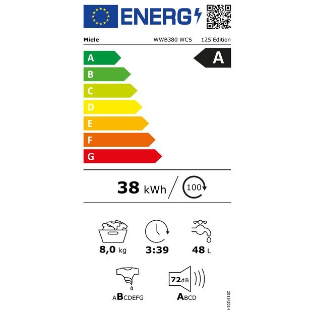 Skalbimo mašina Miele WWB380 WPS 125 Edition