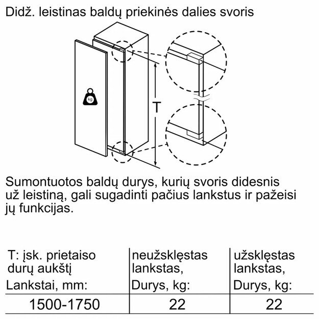 Įmontuojamas šaldytuvas Bosch KIF81HOD0