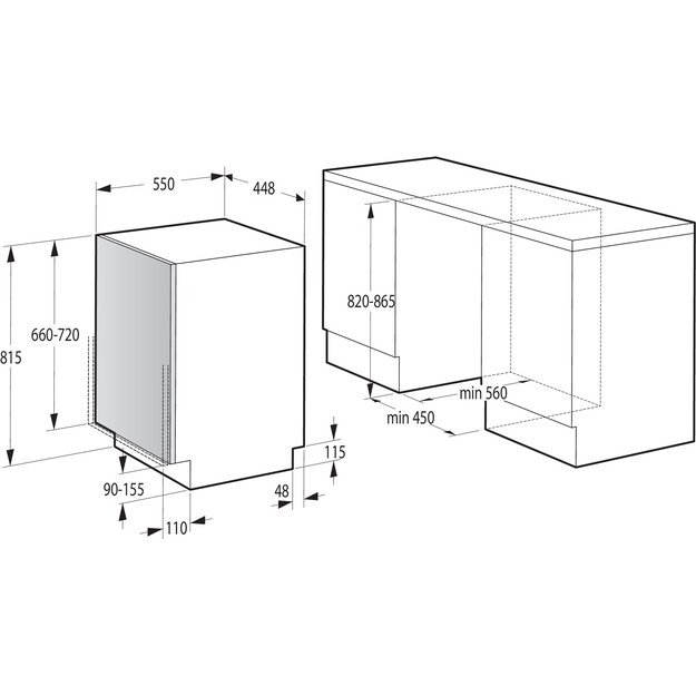 Įmontuojama indaplovė Gorenje GV520E11