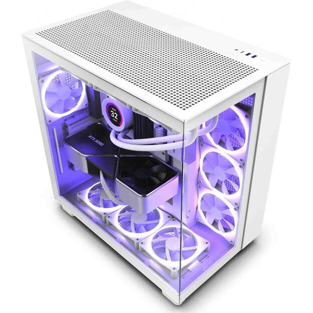 Case|NZXT|H9 FLOW|MidiTower|Case product features Transparent panel|Not included|ATX|MicroATX|MiniITX|Colour White|CM-H91FW-01