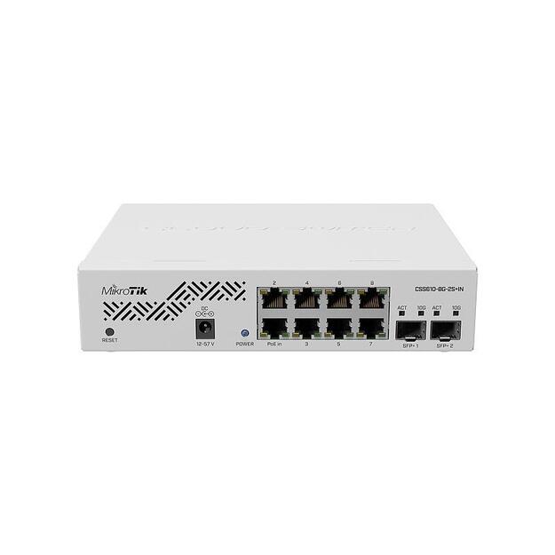 Switch|MIKROTIK|CSS610-8G-2S+IN|Desktop/pedestal|8x10Base-T / 100Base-TX / 1000Base-T|2xSFP+|CSS610-8G-2S+IN