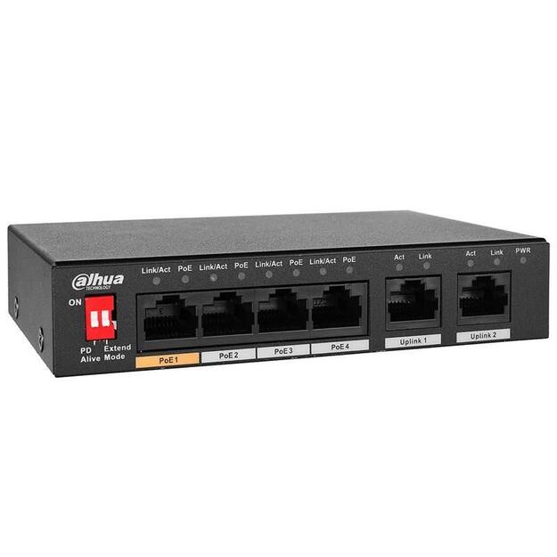 Switch|DAHUA|PFS3005-4ET-60-V2|Desktop/pedestal|PoE ports 4|60 Watts|DH-PFS3005-4ET-60-V2