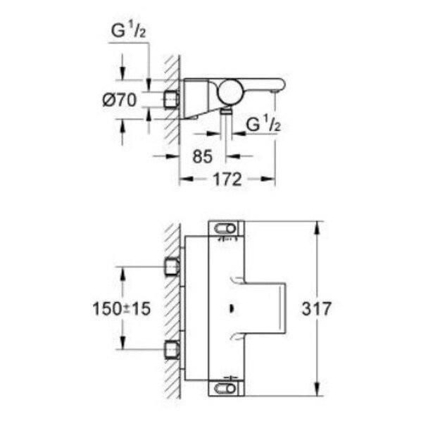 Maišytuvas Grohe GRT 2000 New su lent 34464001