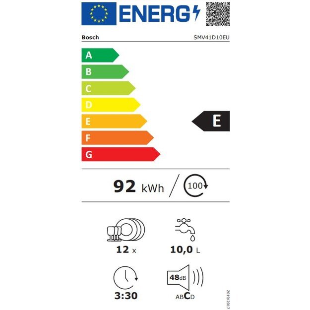 Įmontuojama indaplovė Bosch SMV41D10EU