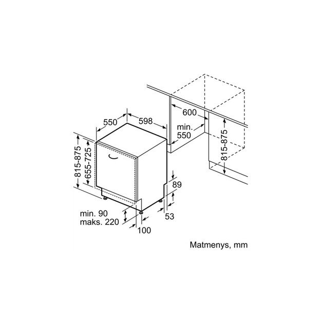 Įmontuojama indaplovė Neff S157ZB802E