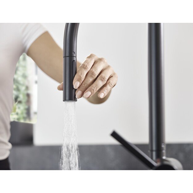 Virtuvinis maišytuvas su ištraukiama žarna Hansgrohe Talis M54 72801670 (juodas matinis) 2