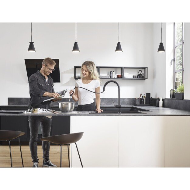 Virtuvinis maišytuvas su ištraukiama žarna Hansgrohe Talis M54 72801670 (juodas matinis) 4