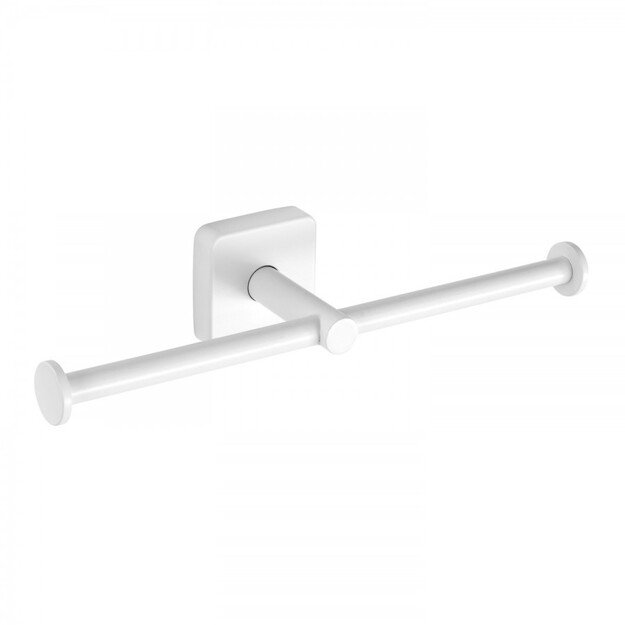 Dvigubas tualetinio popieriaus laikiklis Kapitan QUATTRO 44 22 66, baltas matinis