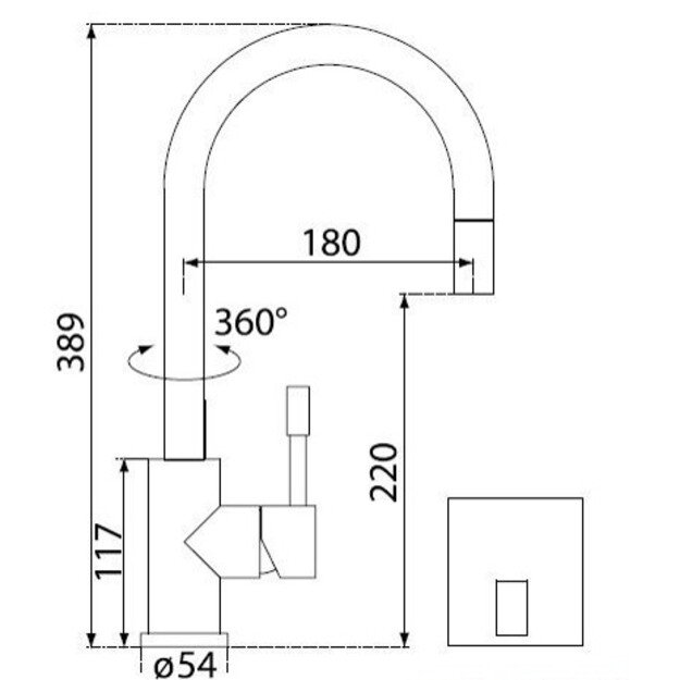 Virtuvinis maišytuvas su dušu Blue Water Lima Inox 1
