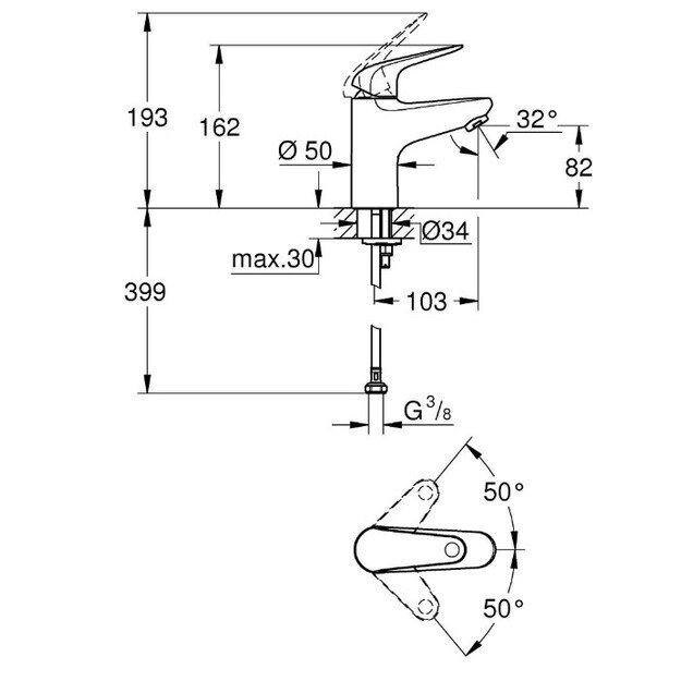 Praustuvo maišytuvas Grohe Swift 24317001 1