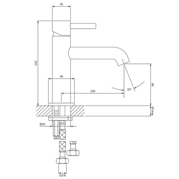 Praustuvo maišytuvas Omnires Y1210NBSB  šlifuotas žalvaris 2