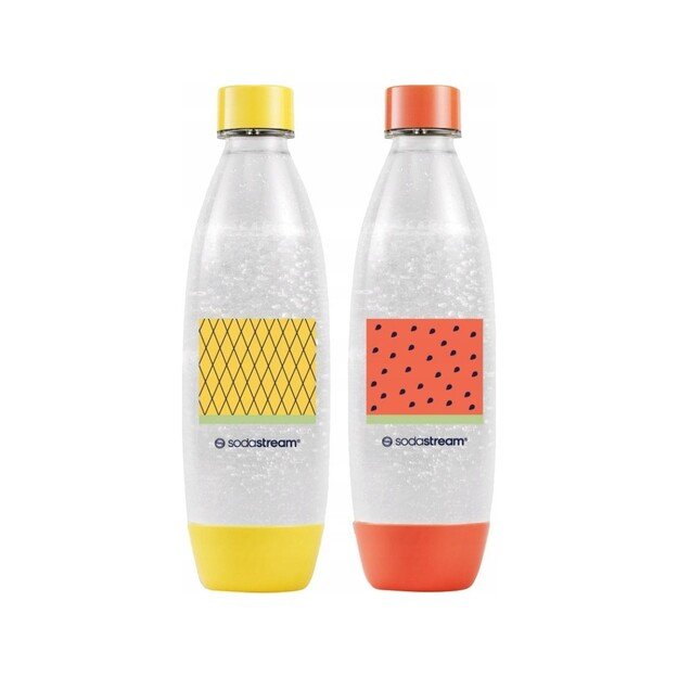 Gėrimų gazavimo aparato SodaStream vandens buteliai Fuse, 1l, 2 vnt, arbūzas/ananasas