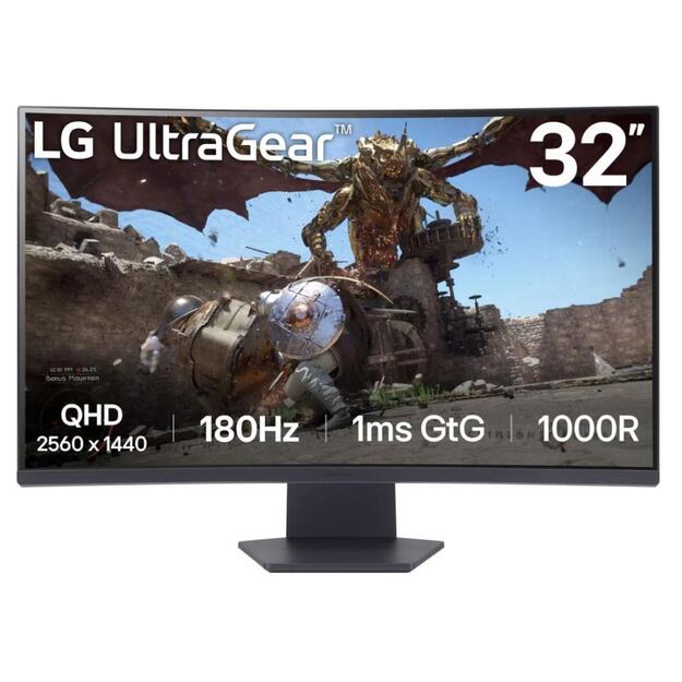 LCD Monitor|LG|32GS60QC-B|32 |Gaming/Curved|Panel VA|2560x1440|16:9|180 Hz|Matte|1 ms|Tilt|32GS60QC-B
